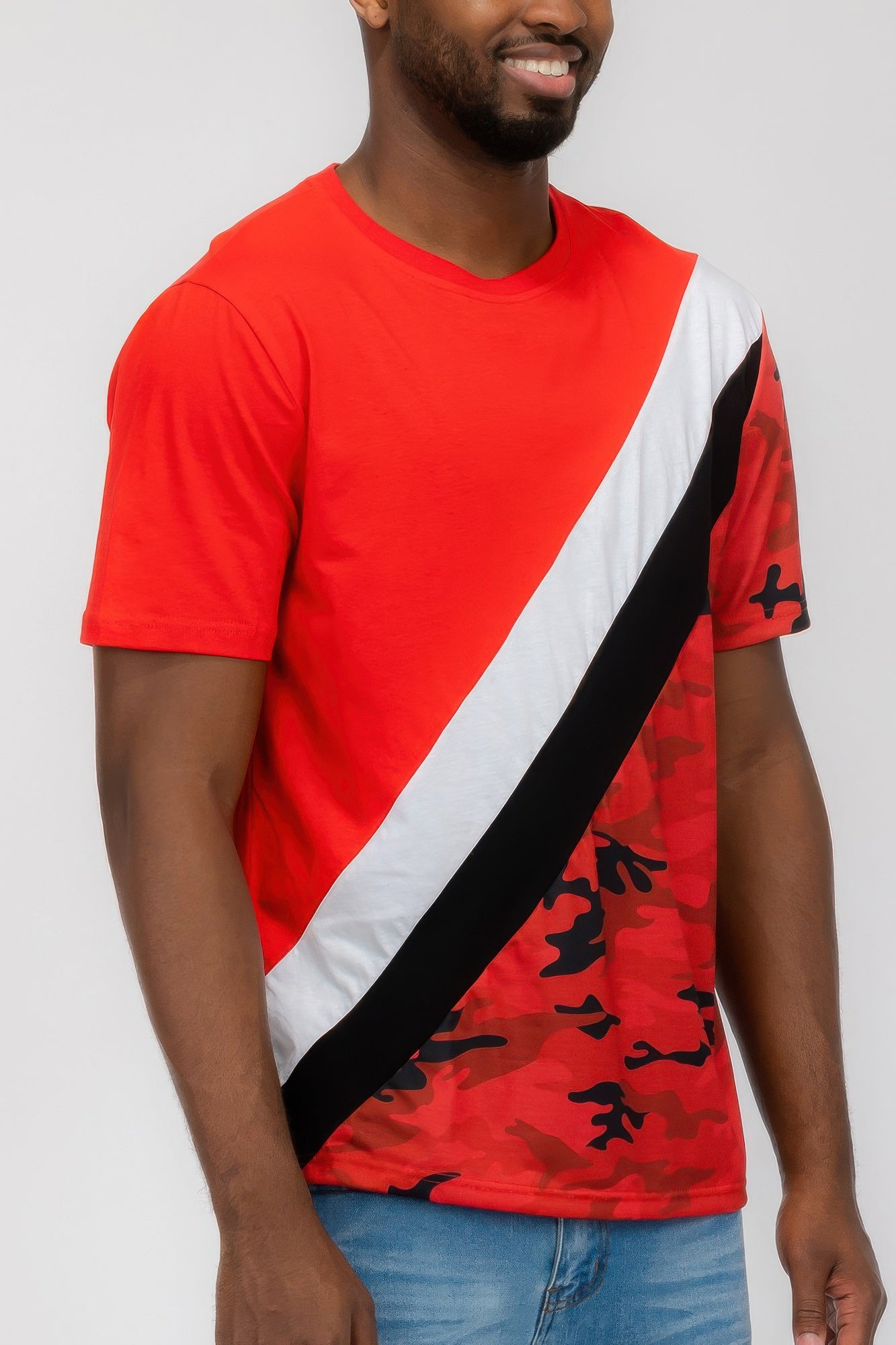 Short Sleeve Camo Color Block T-shirt