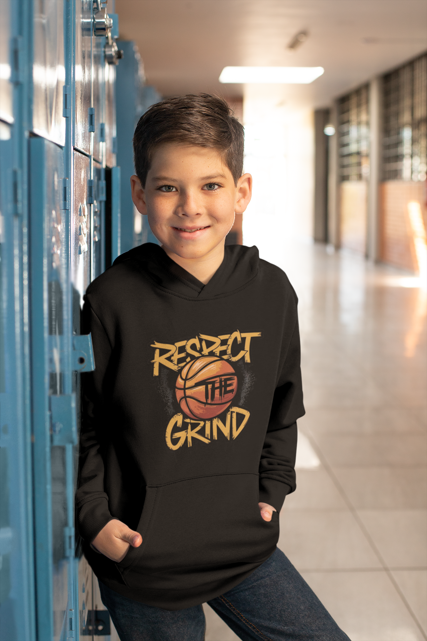 Respect The Grind Youth Heavy Hooded Sweatshirt