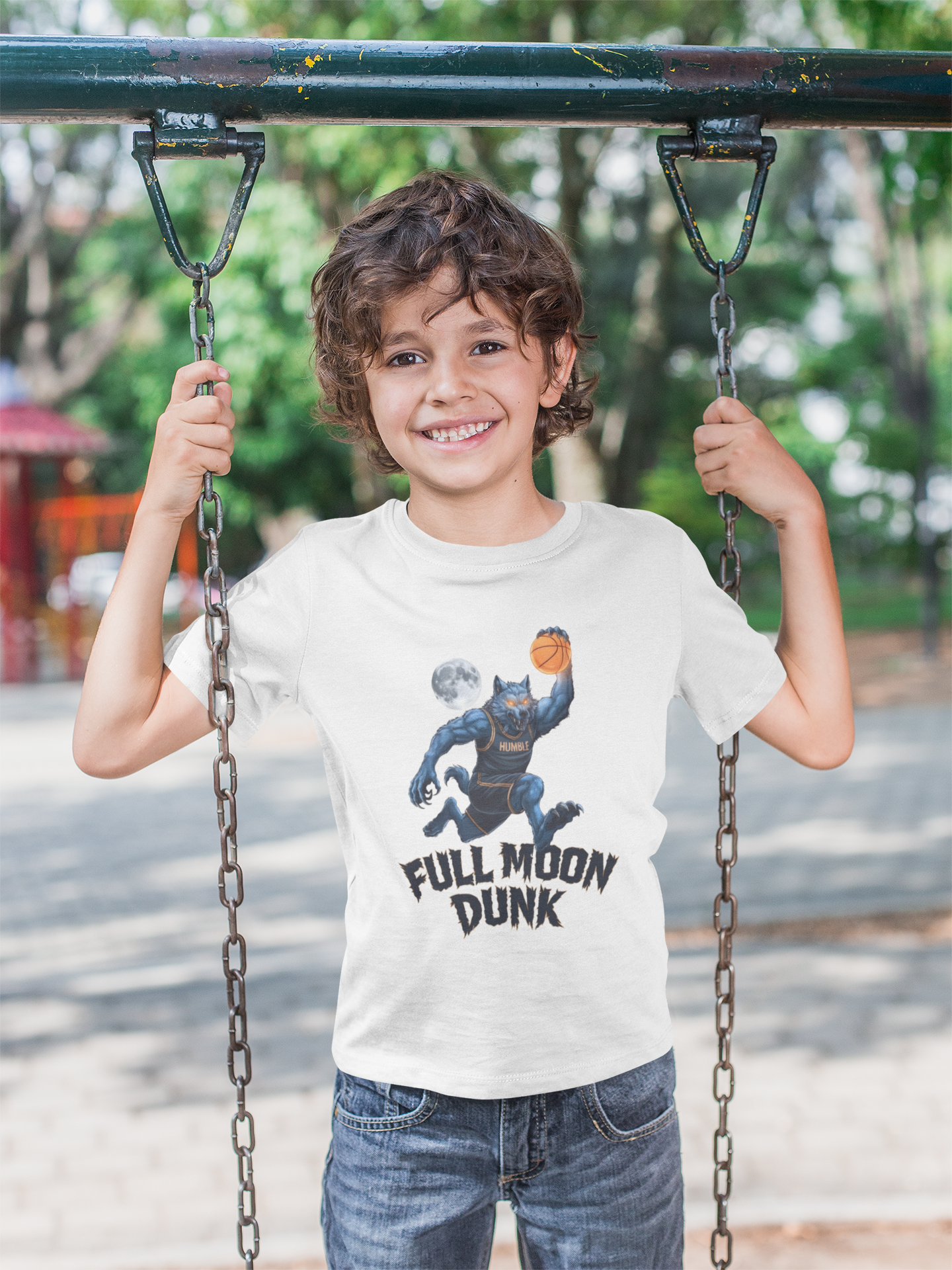 Full Moon Dunk Kids Soft Tee
