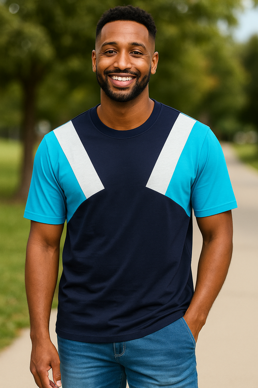 Mens Color Block Short Sleeve Tshirt