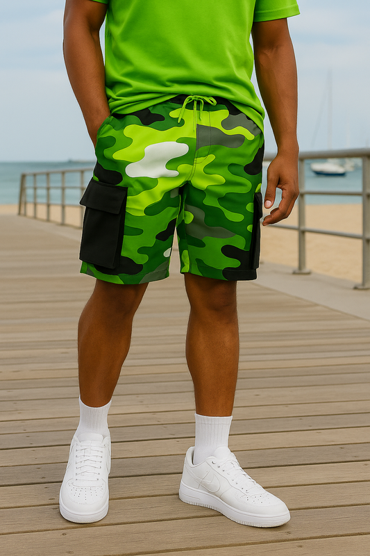 Mens Full Camo Sweat Shorts